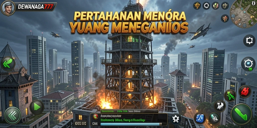 Gameplay mendebarkan dengan strategi pertahanan menara yang intens.