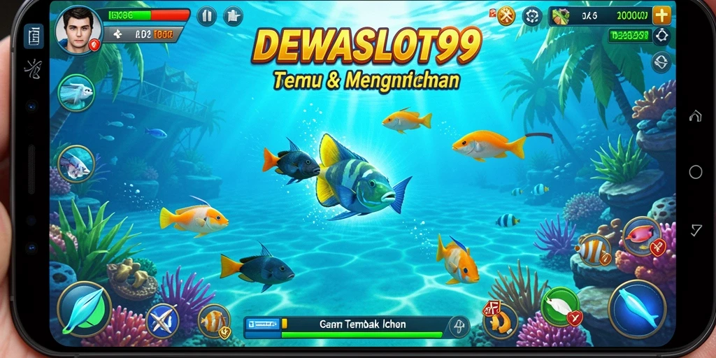 Tampilan gameplay menembak ikan yang seru dalam DEWASLOT99.
