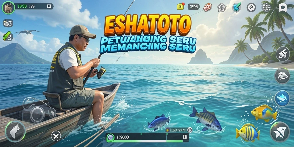 Gameplay memancing yang menarik di laut lepas di ESHATOTO.