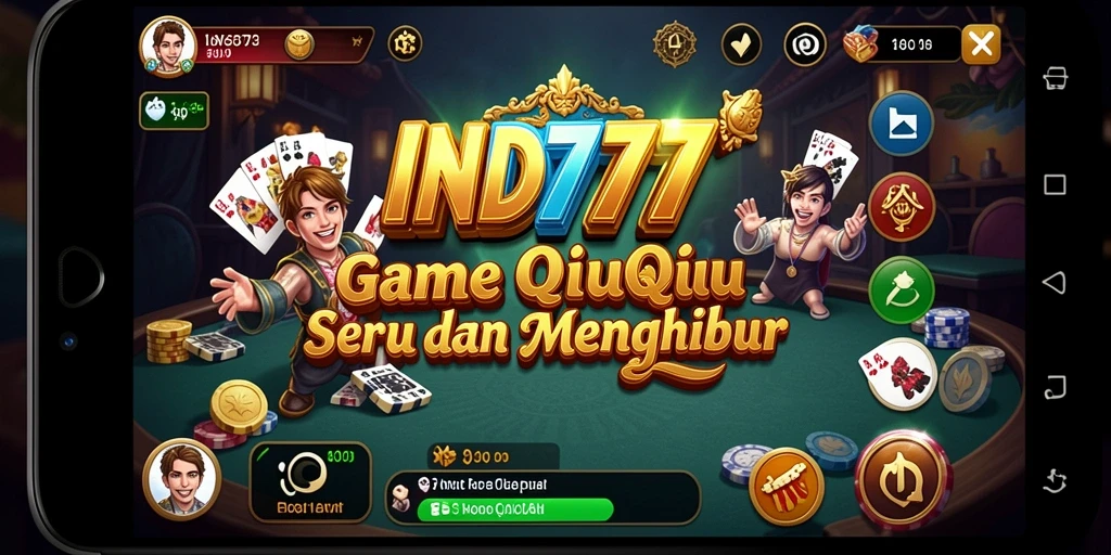 Tampilan antarmuka pengguna IND777 dengan gameplay QiuQiu yang menarik.