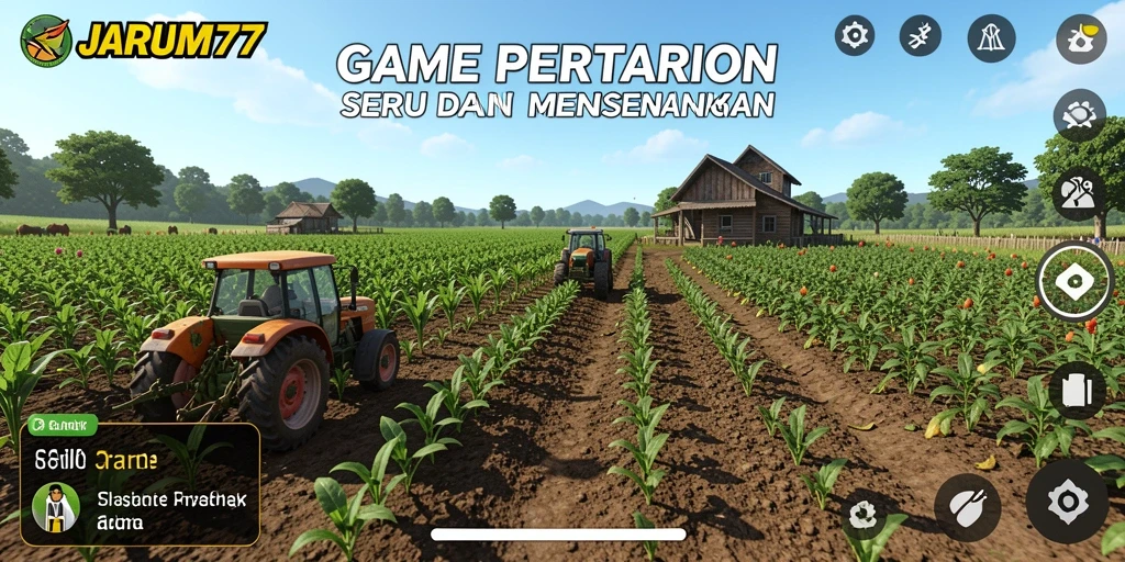 Screenshot JARUM77 yang menunjukkan gameplay pertanian yang menarik.