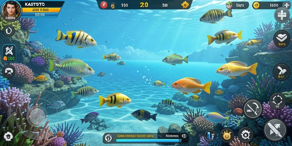 Tampilan menarik dari gameplay KASTOTO yang penuh aksi Tembak Ikan.