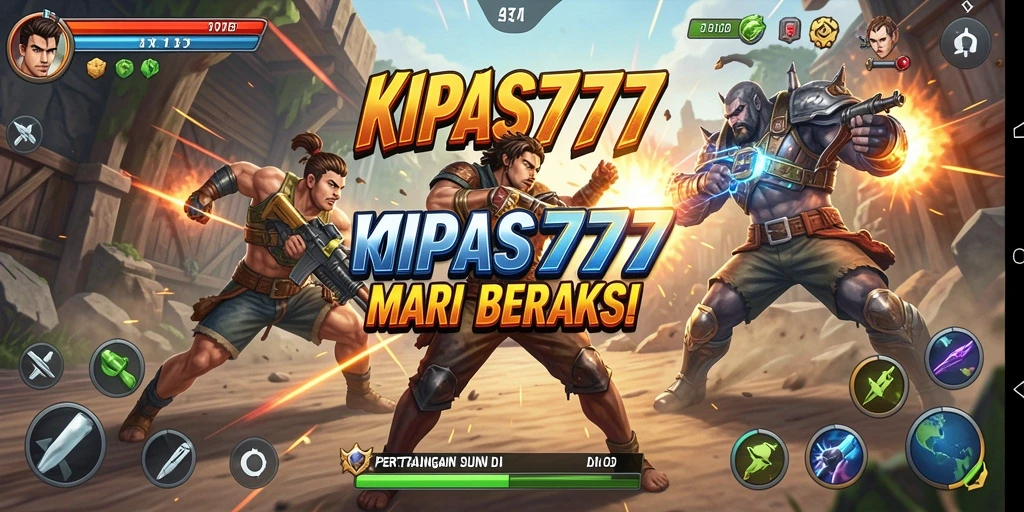 Gameplay pertarungan KIPAS777 yang intens dan menegangkan.
