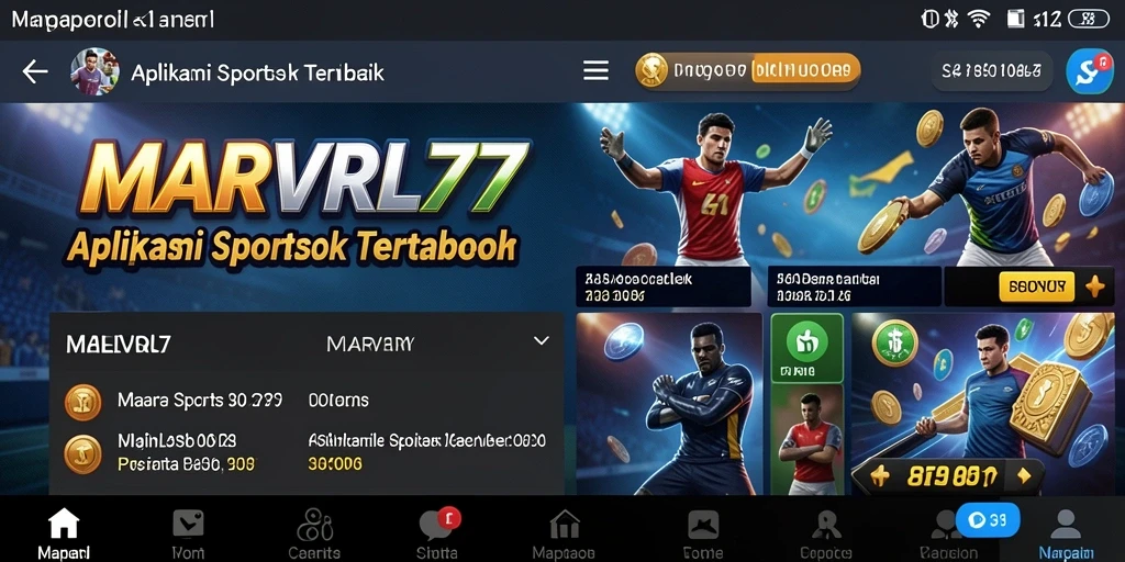 Tangkapan layar utama dari gameplay Sportsbook MARVRL77 yang interaktif.