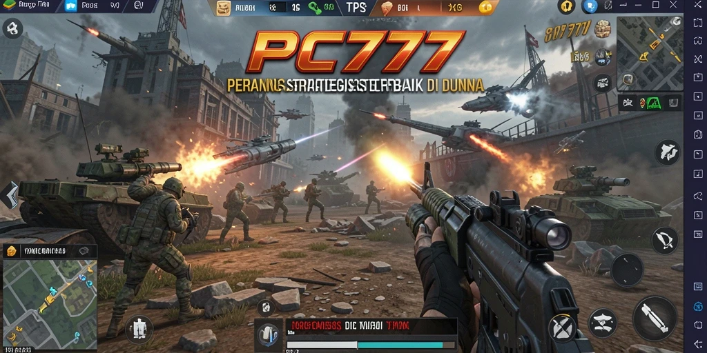 Tampilan aksi mendebarkan dalam game TPS PC777.