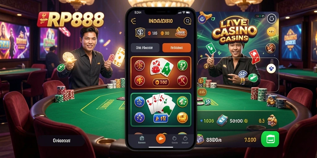 Tampilan gameplay Live Casino yang mendebarkan di RP888.