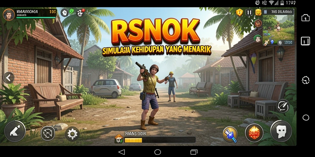 Tampilan gameplay RSNOK menampilkan karakter yang sedang beraktivitas dalam lingkungan yang kaya.