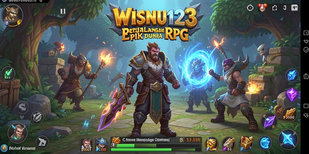 Tampilan gameplay WISNU123 menampilkan petualangan RPG yang mendebarkan.