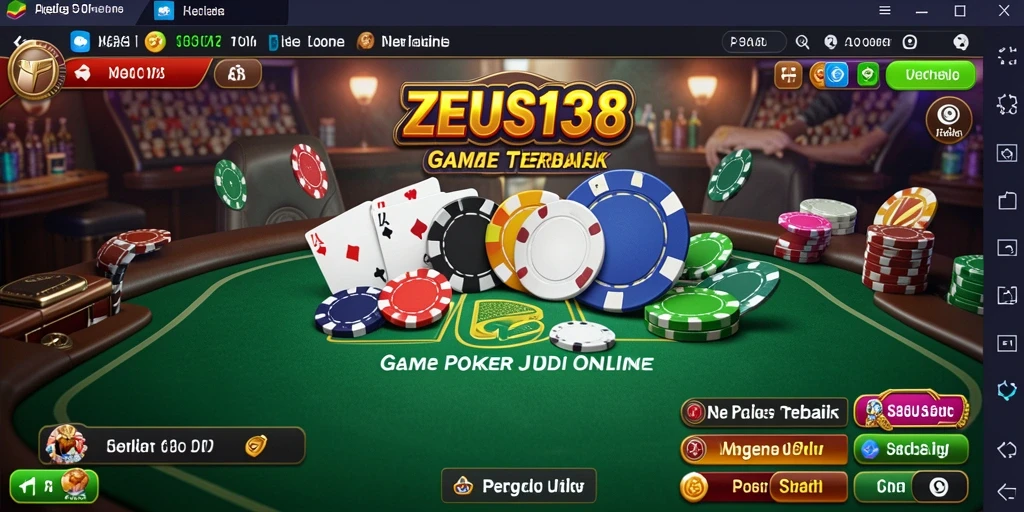 Tampilan screenshot utama ZEUS138 menampilkan gameplay Poker yang seru.