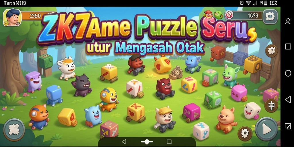 Tangkapan layar utama ZK7 menampilkan gameplay Puzzle yang menantang.