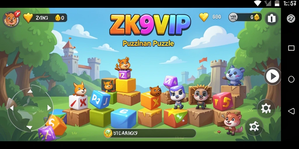 Tampilan gameplay <strong>ZK9VIP</strong> menampilkan tantangan puzzle yang menarik.